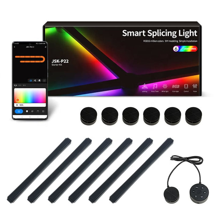 quntis-gaming-rgb-lights-glide-wandleuchte-6-lines-schwarz image 8