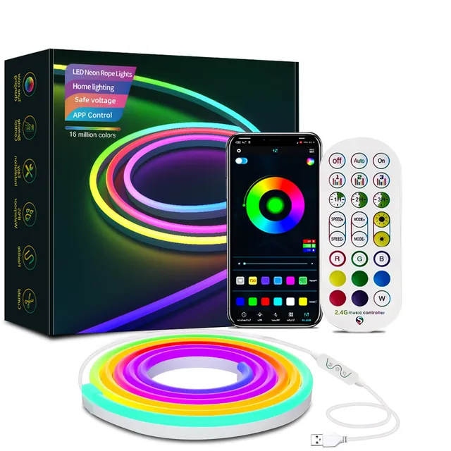 quntis-gaming-rgb-lights-rgbic-neon-strip-2m-bluetooth-musik image 1