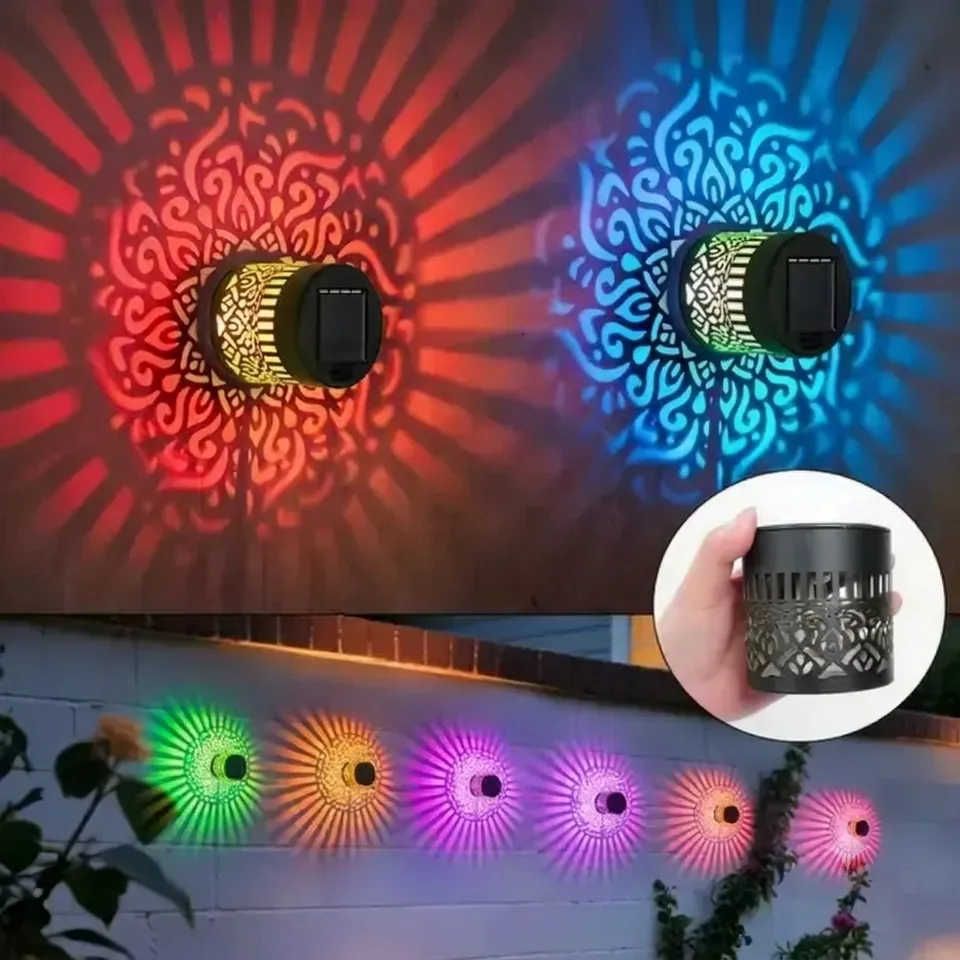 quntis-led-solar-lights-wandleuchte-solar-mandala-2er-set-rgb-ip65 image 1