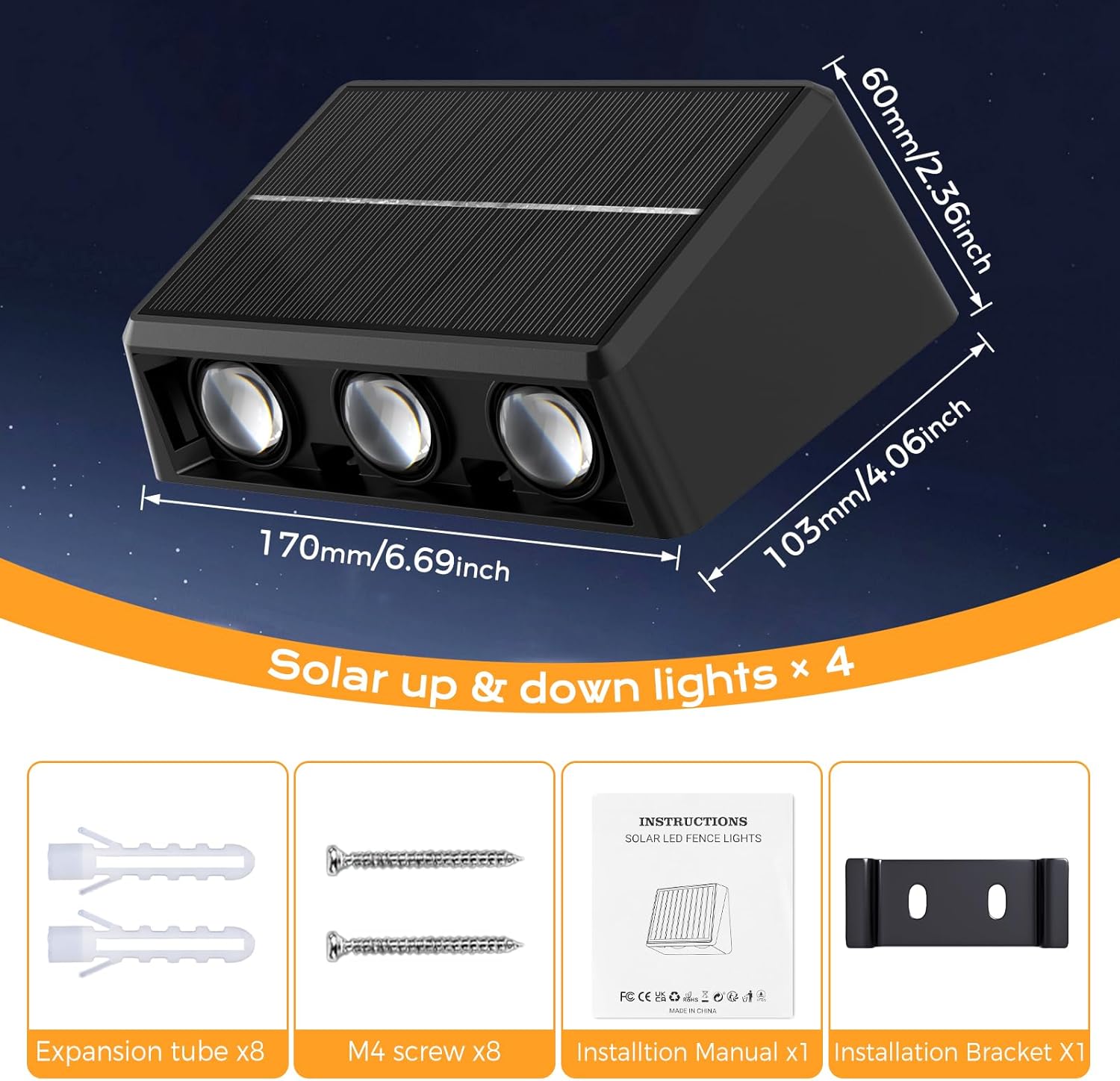 quntis-led-solar-lights-zaunlicht-rgbcw-4er-ip65-up-down image 8