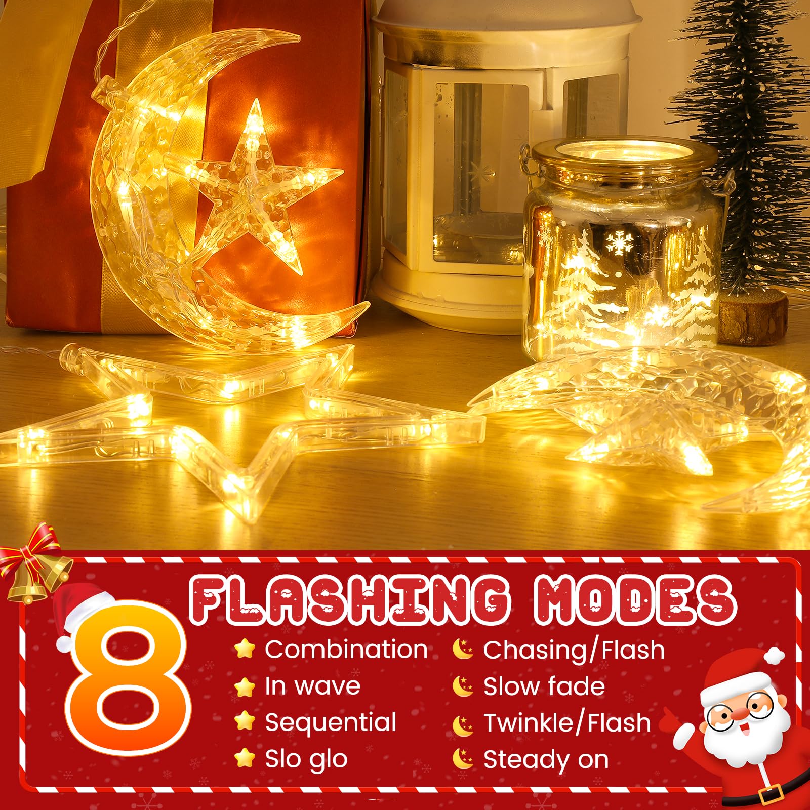 quntis-xmas-lights-stern-lichtervorhang-9er-warmwei-125-led image 7
