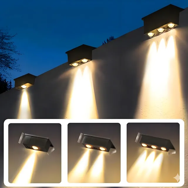 quntis-led-solar-lights-zaunlicht-warmwei-4er-set-ip65 image 1