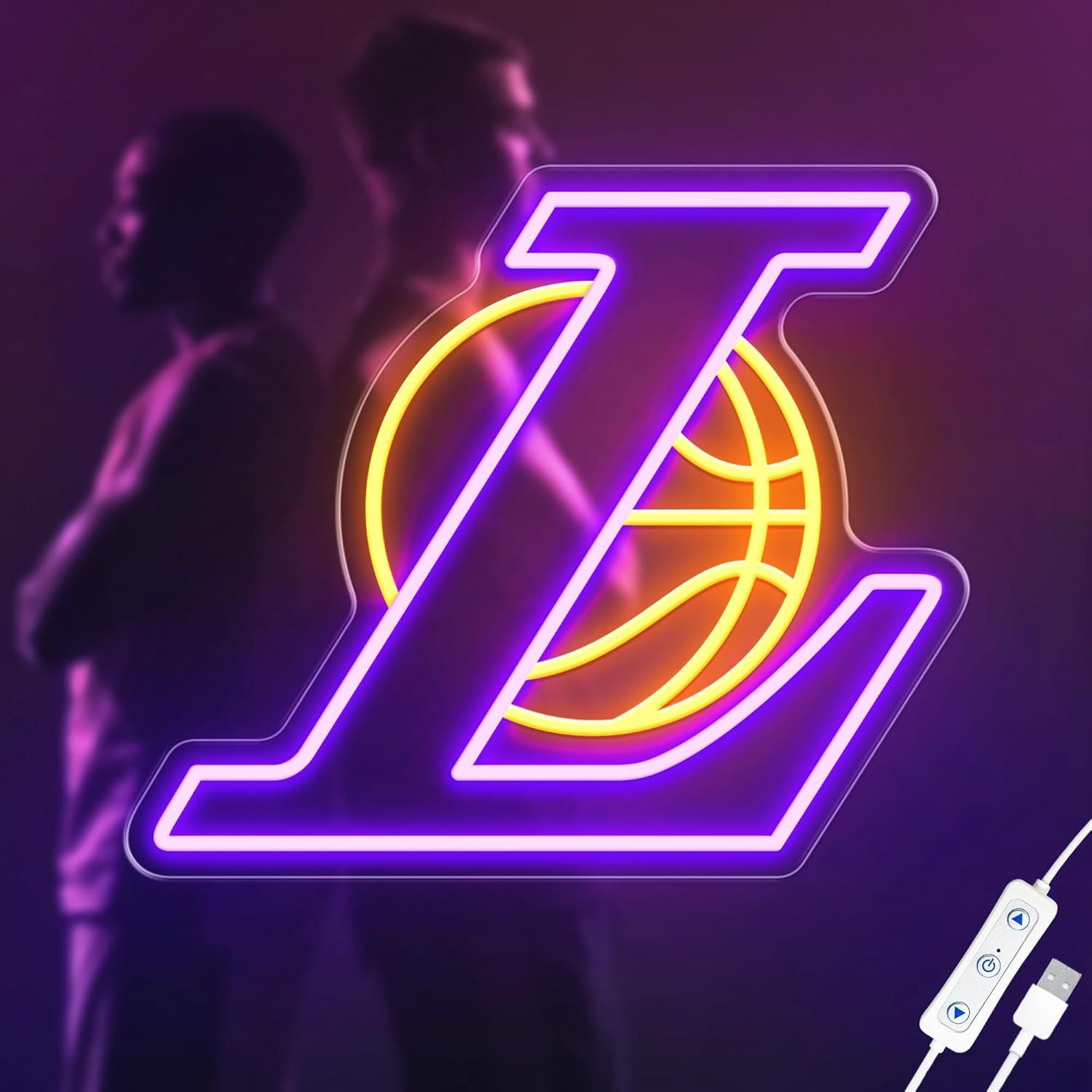 quntis-neon-signs-lakers-neon-schild-76-cm-logo-lila-gold image 2