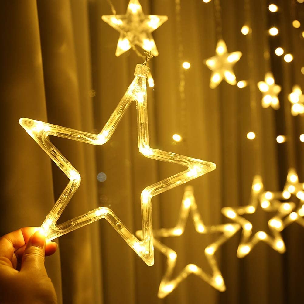 quntis-xmas-lights-lichtervorhang-sterne-138-led-bunt image 3