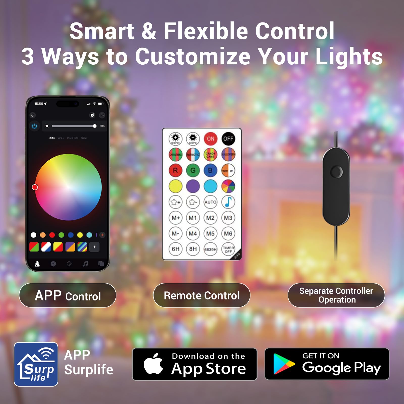 quntis-xmas-lights-lichterkette-30m-300-led-rgb-app-usb image 6