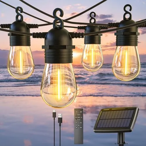 quntis-led-solar-lights-g40-lichterkette-warmwei-52ft-fernbedienung image 1