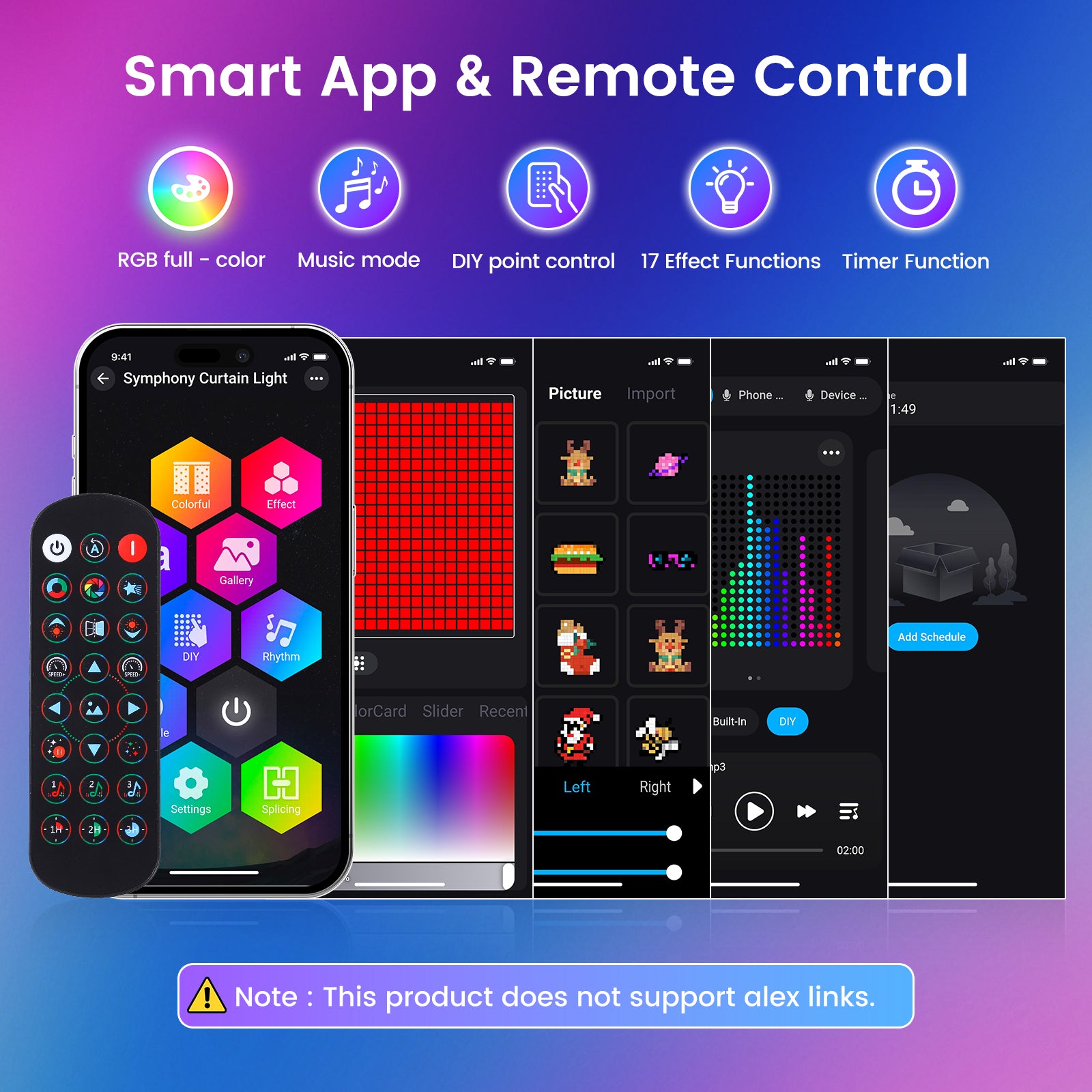quntis-led-lichtervorhang-rgb-3x3m-400-led-app-musik-deko image 8