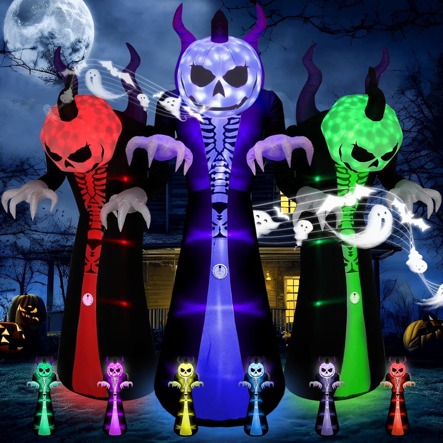 quntis-halloween-aufblasfigur-geist-3m-led-8-farben-sound image 1