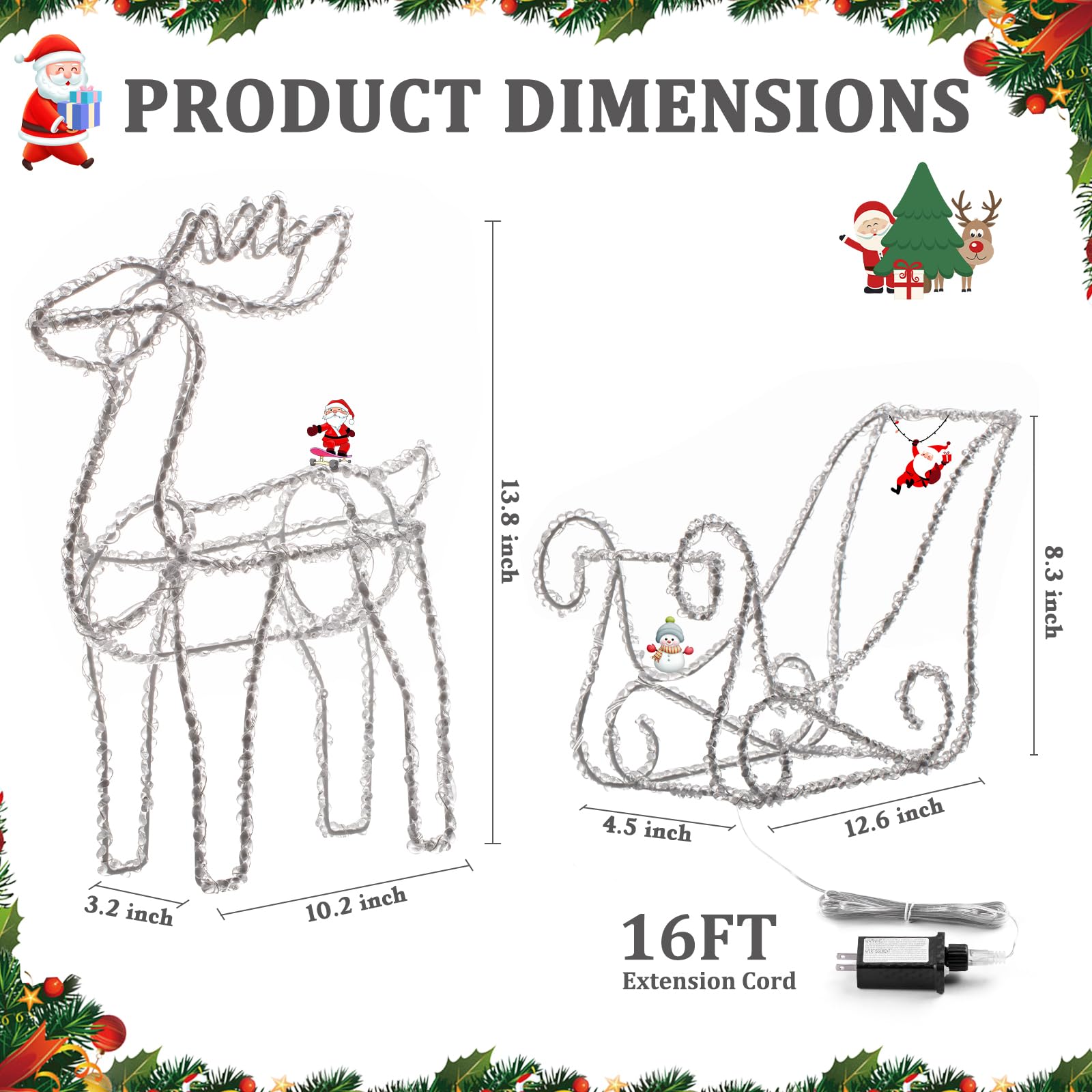 quntis-xmas-lights-elch-mit-schlitten-warmwei-100-led-figur image 3