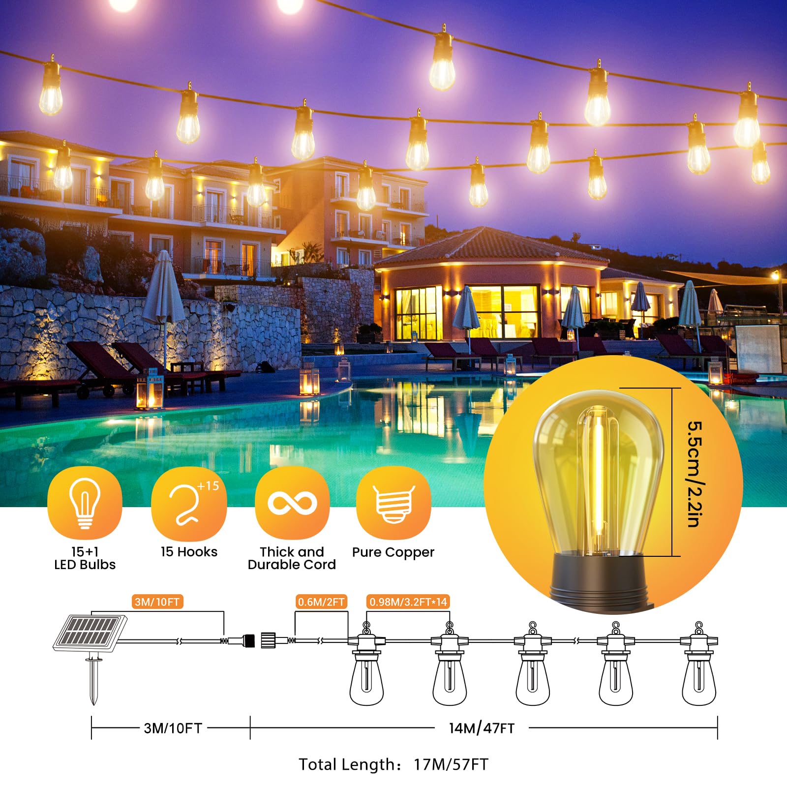 quntis-led-solar-lights-s14-lichterkette-warmwei-57ft-mit-fernbedienung image 6