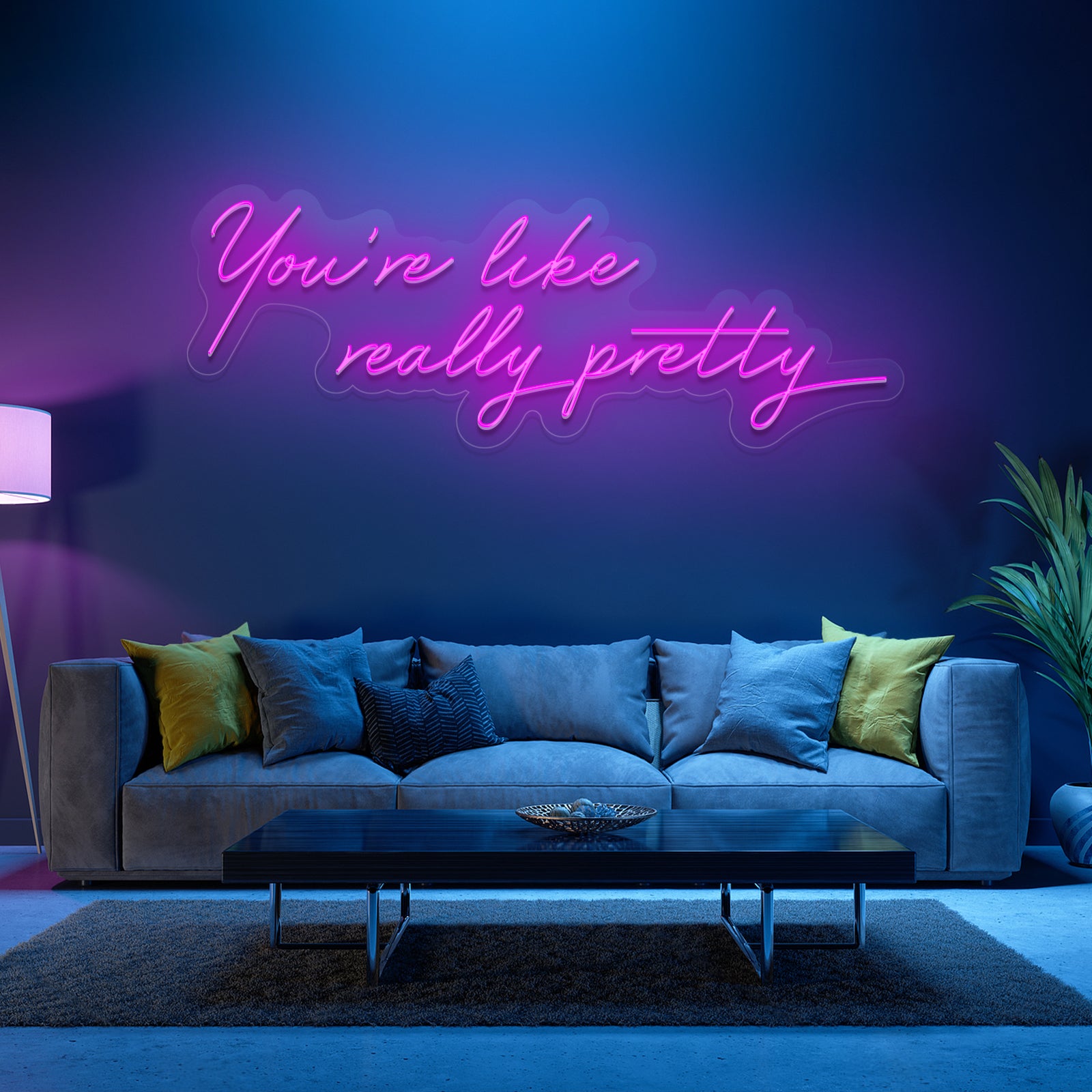 quntis-you-re-like-really-pretty-neon-schild-85cm-pink-led image 3