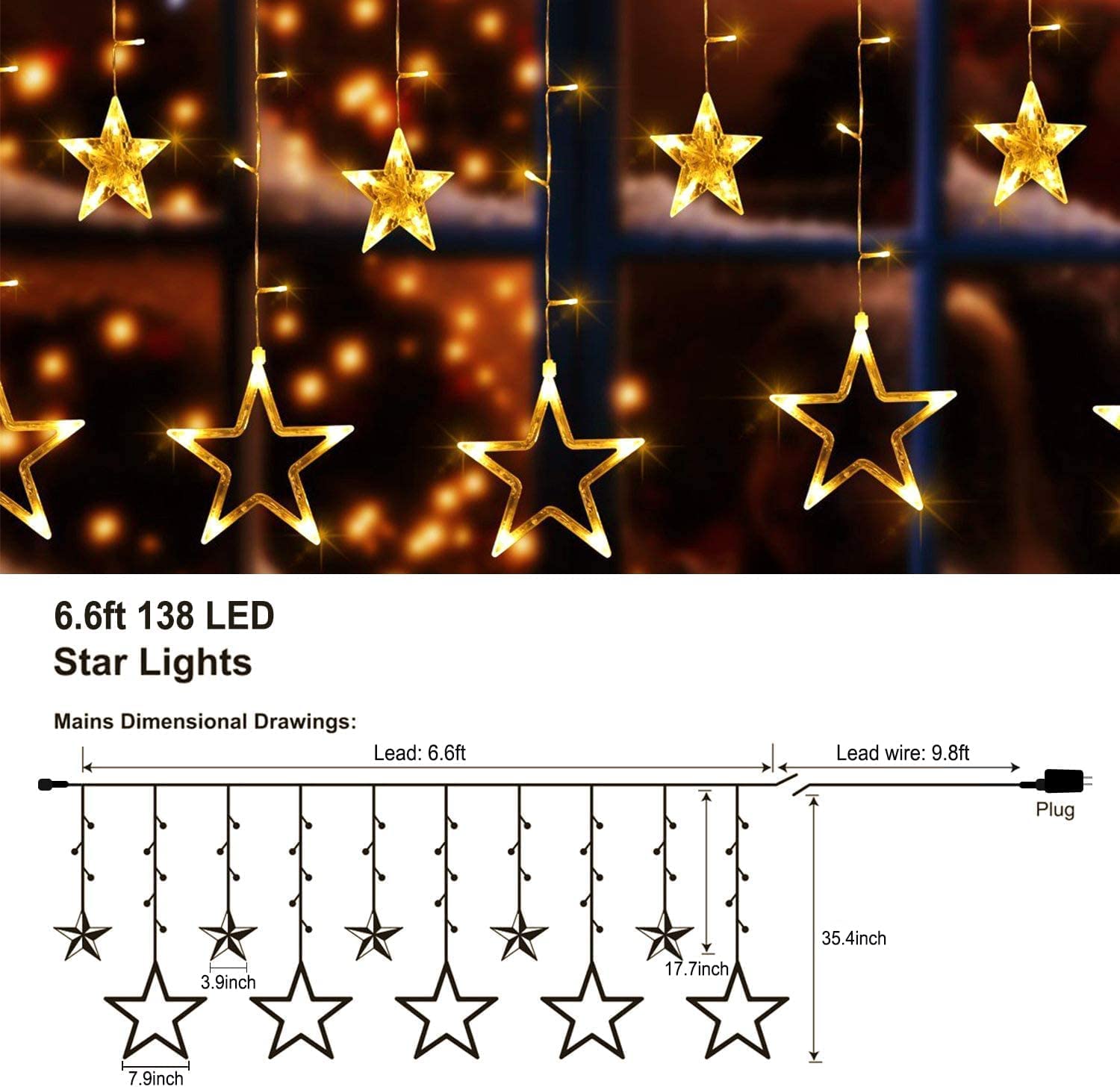 quntis-xmas-lights-lichtervorhang-sterne-138-led-bunt image 4