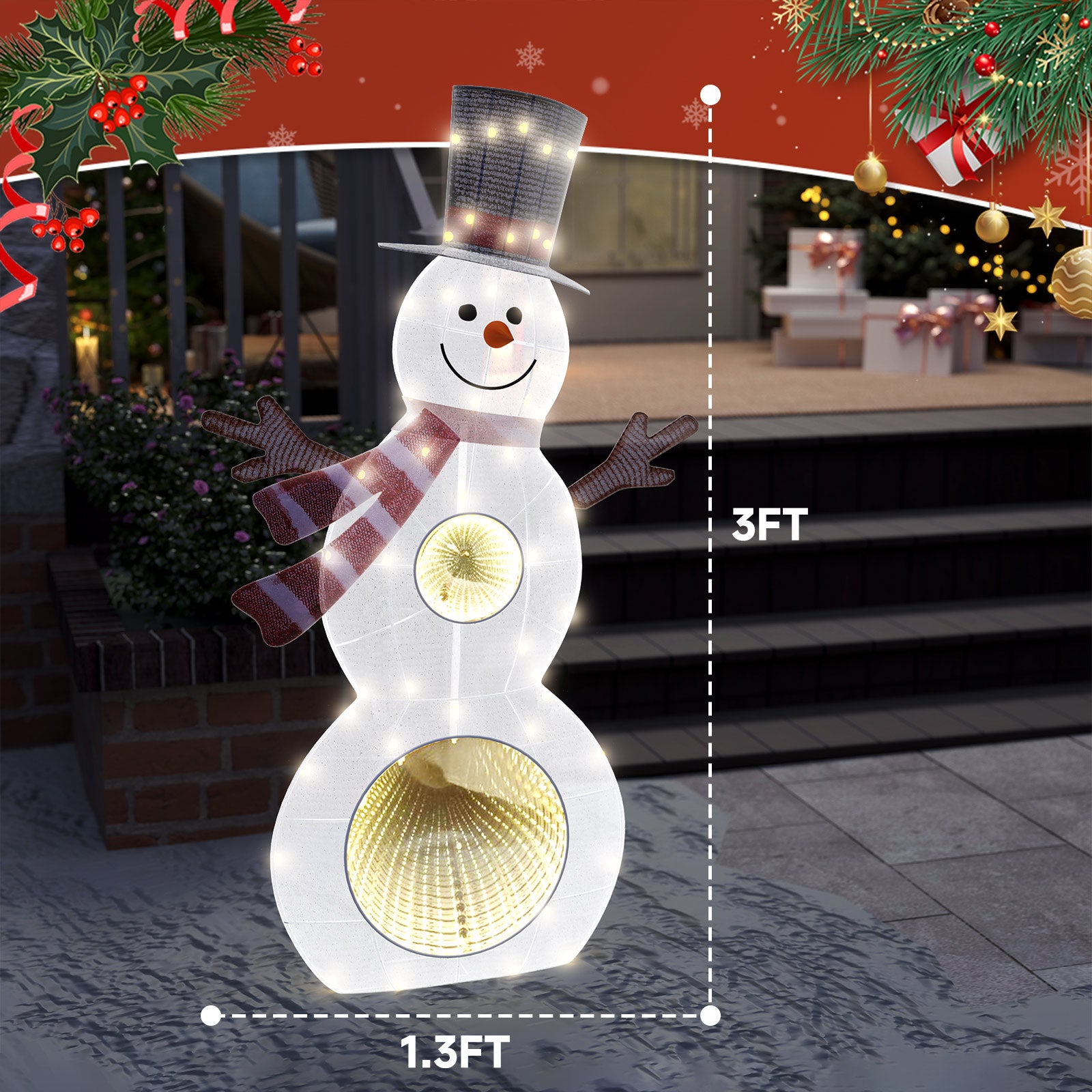 quntis-xmas-lights-schneemann-90-cm-53-led-mit-infinity-mirror image 2