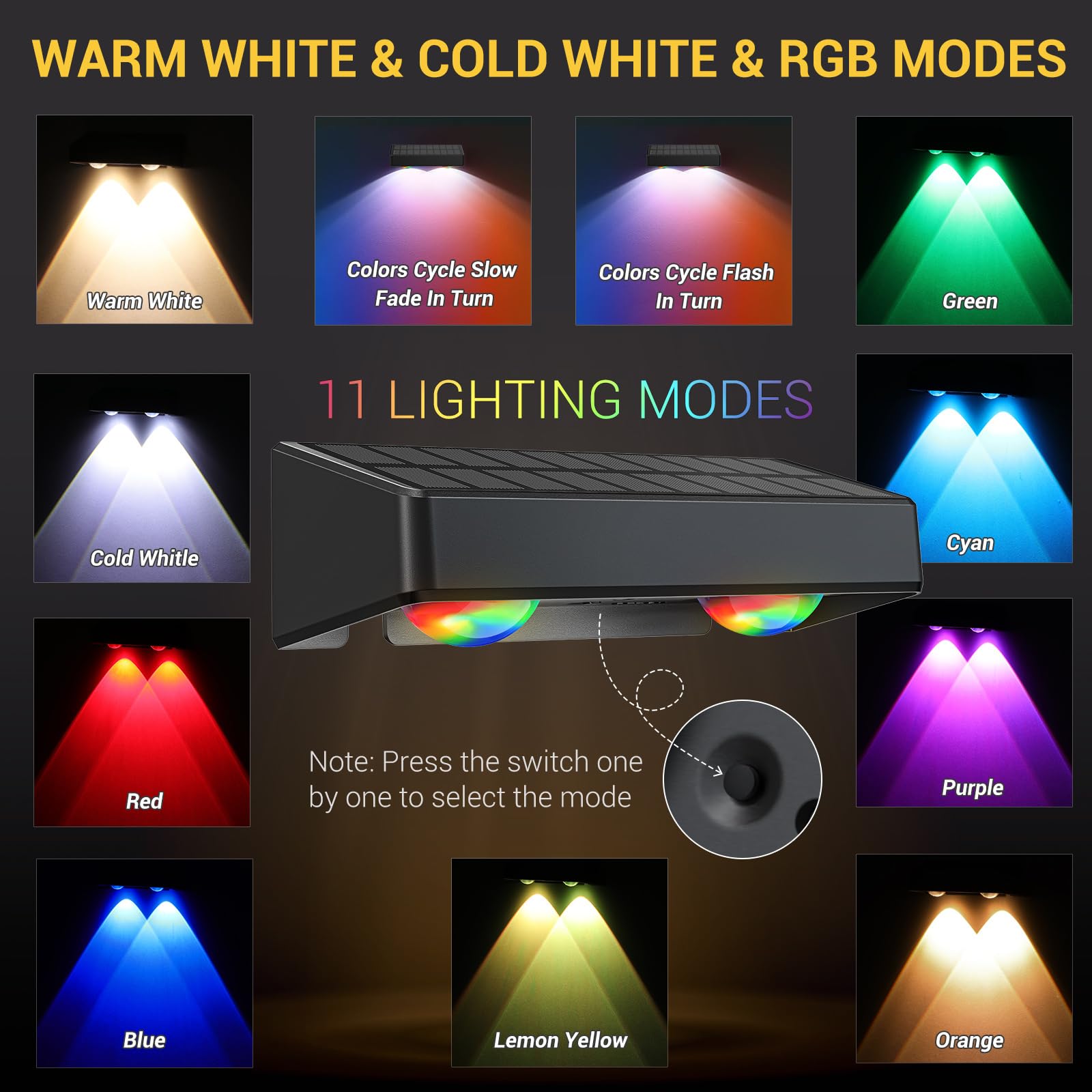 quntis-solar-zaunlichter-4er-pack-rgbcw-ip65-warmwei-bunt image 3