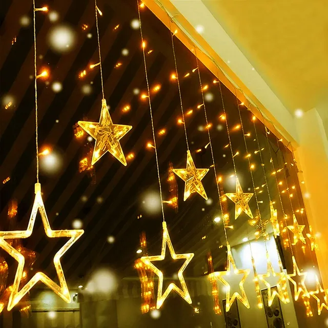 quntis-xmas-lights-lichtervorhang-sterne-138-led-warmwei image 1
