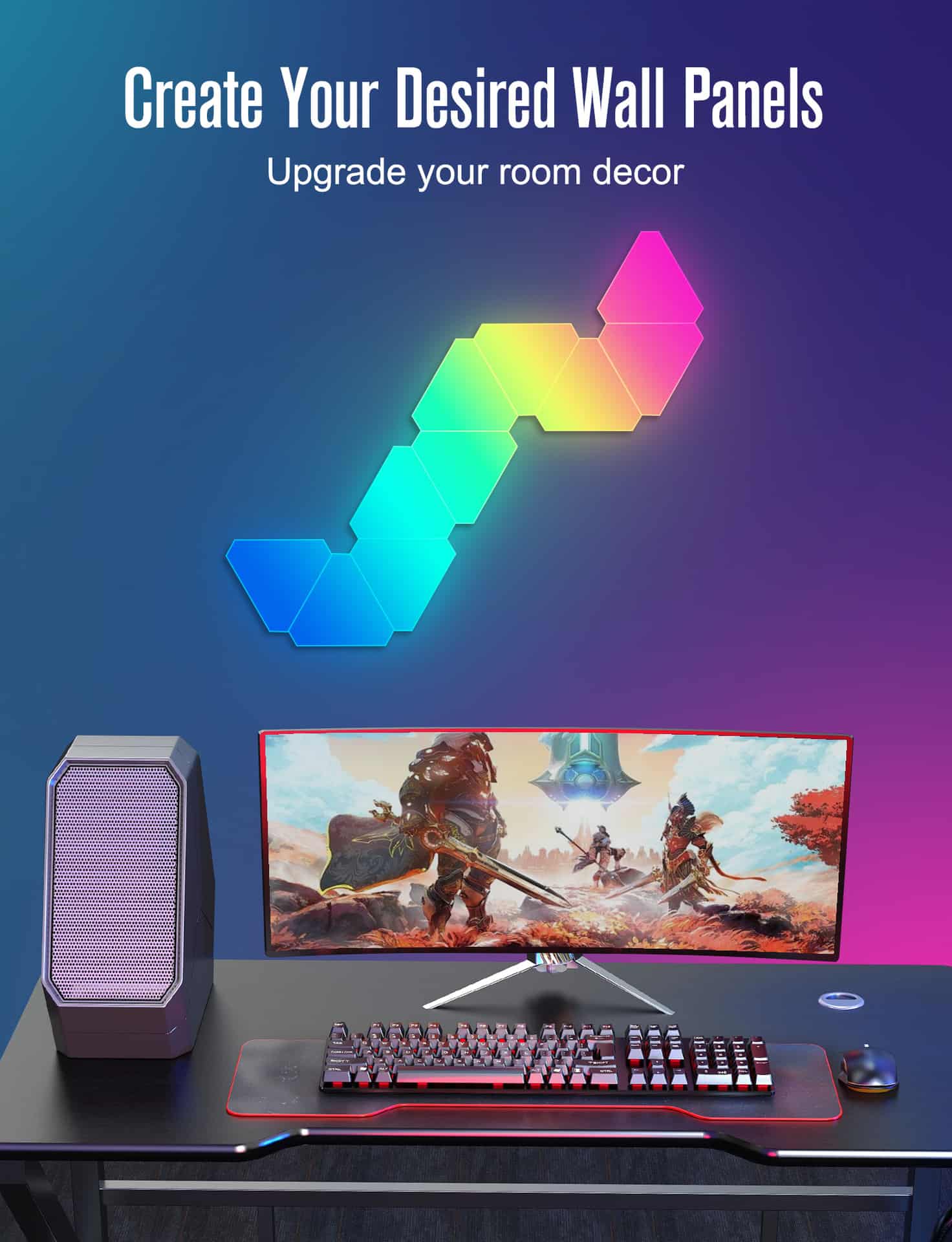 quntis-gaming-rgb-lights-triangle-panels-wifi-6er-set-musik image 6