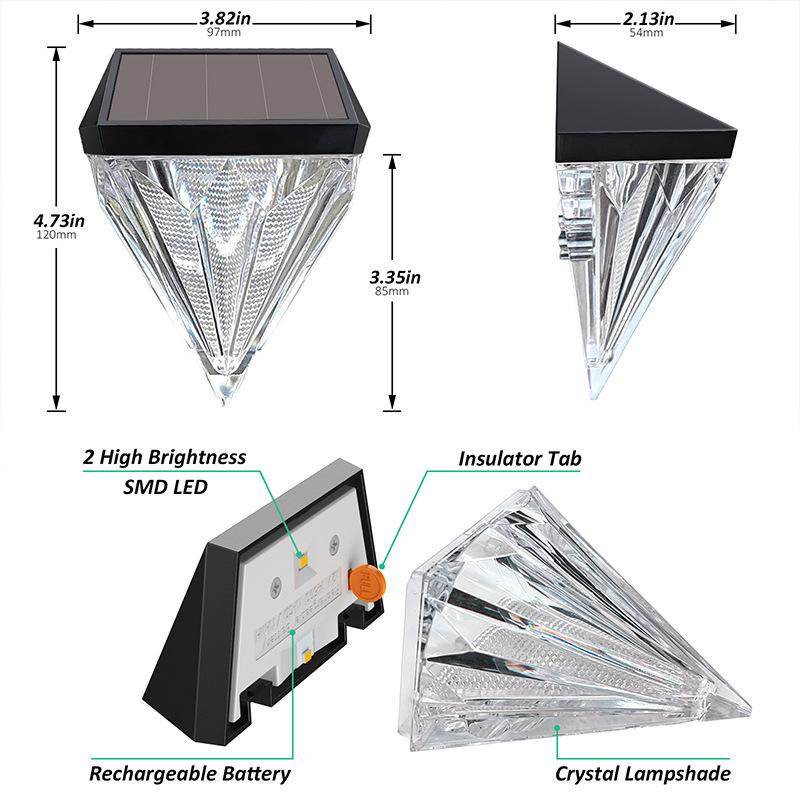 quntis-led-solar-lights-zaunlichter-4er-set-diamant-warmwei image 3