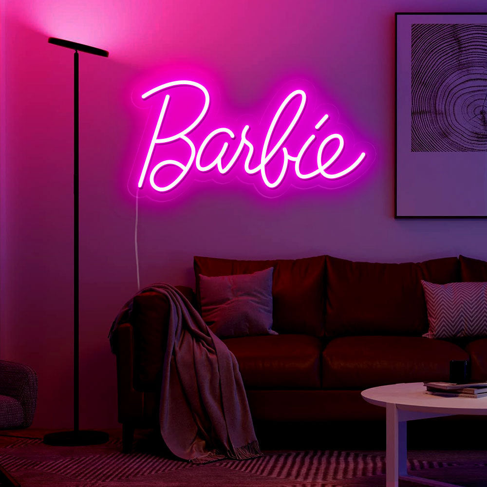 quntis-barbie-neon-schild-led-pink-40cm-schriftzug-deko image 1
