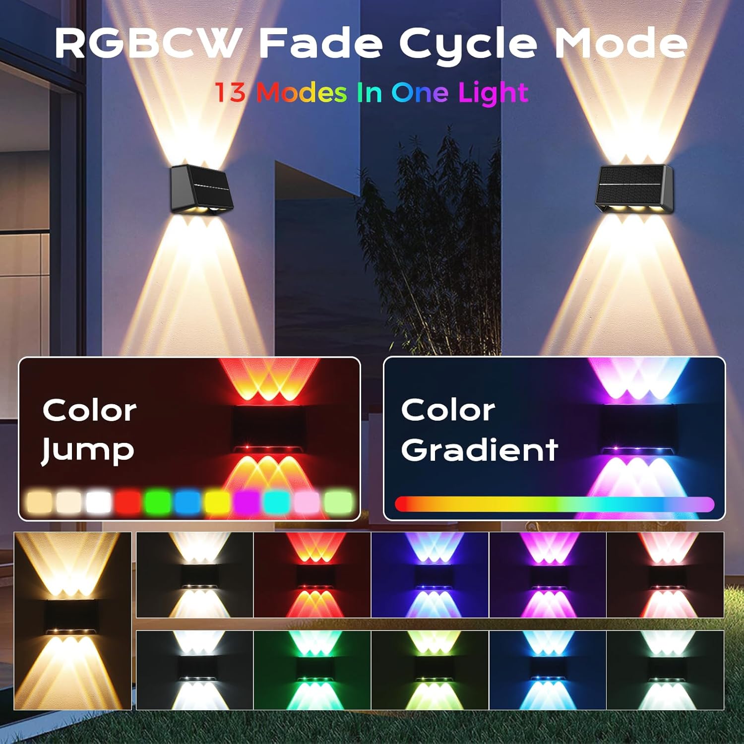 quntis-led-solar-lights-zaunlicht-rgbcw-4er-ip65-up-down image 2