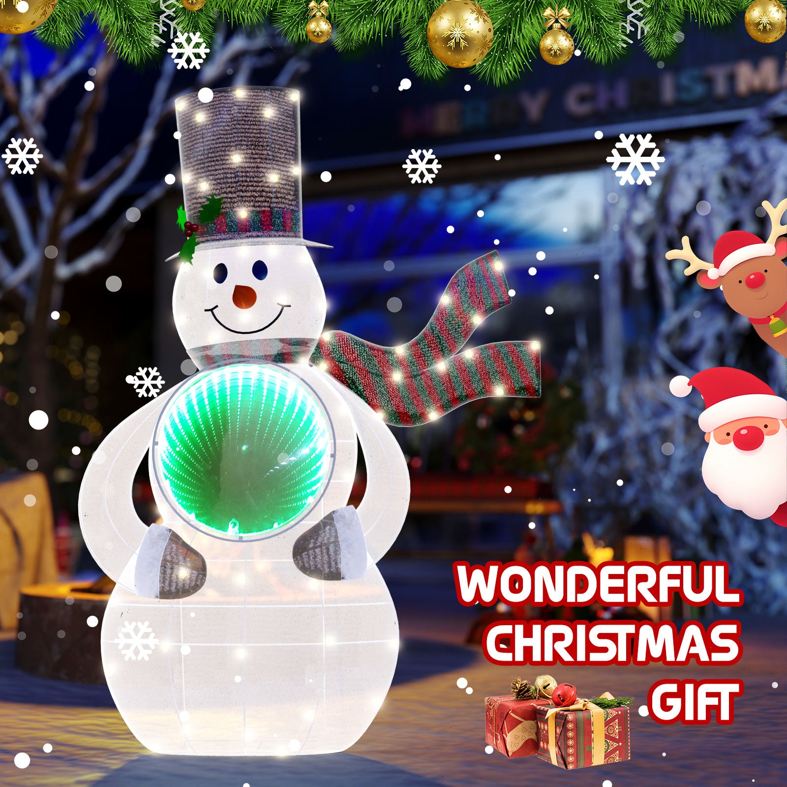 quntis-xmas-lights-schneemann-3d-tunnel-56-led-warmwei-90cm image 4