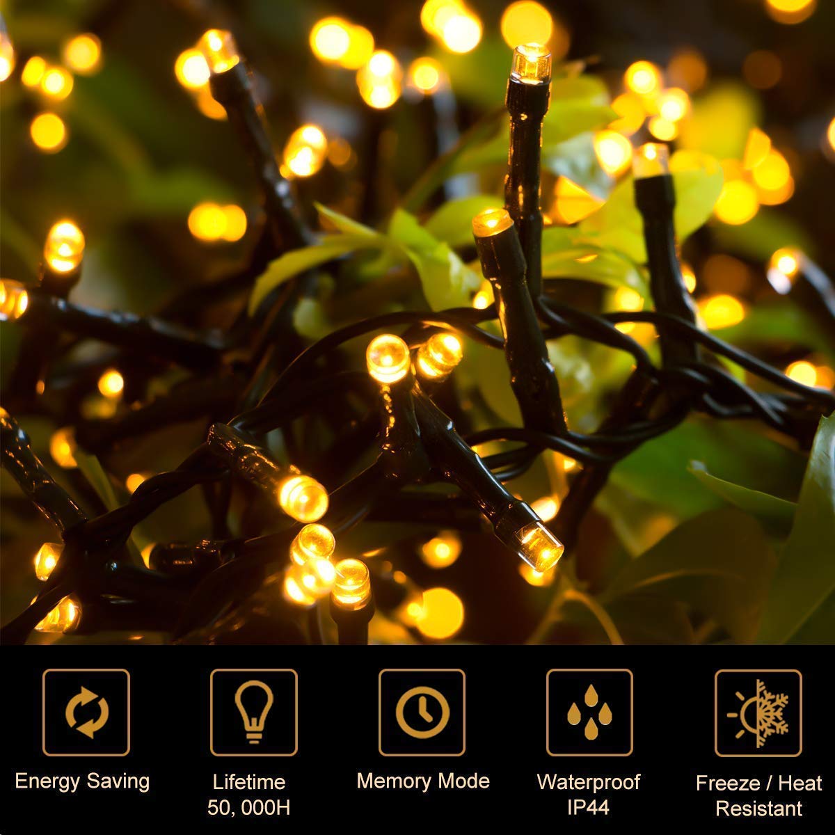 quntis-xmas-lichterkette-1000-leds-25m-warmwei-8-modi-ip44 image 3