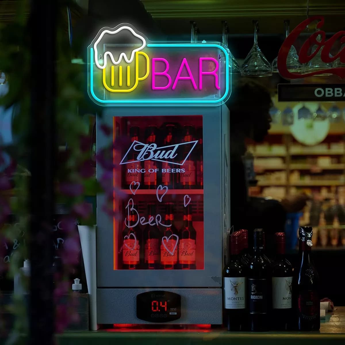quntis-bar-neon-schild-led-40-cm-dimmbar-usb-party image 2