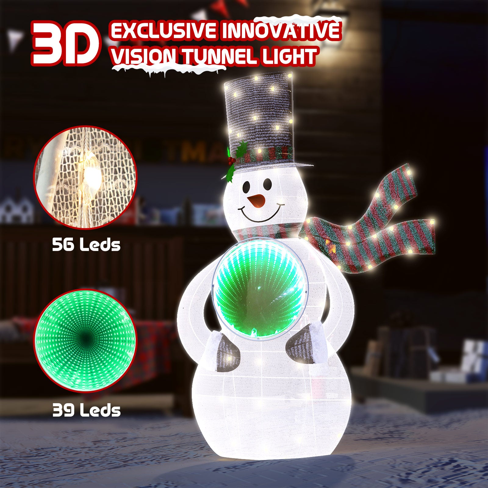 quntis-xmas-lights-schneemann-3d-tunnel-56-led-warmwei-90cm image 3