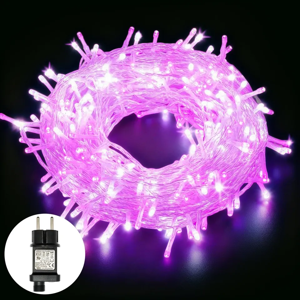 quntis-xmas-lights-lichterkette-40m-400-led-rosa-wei image 1