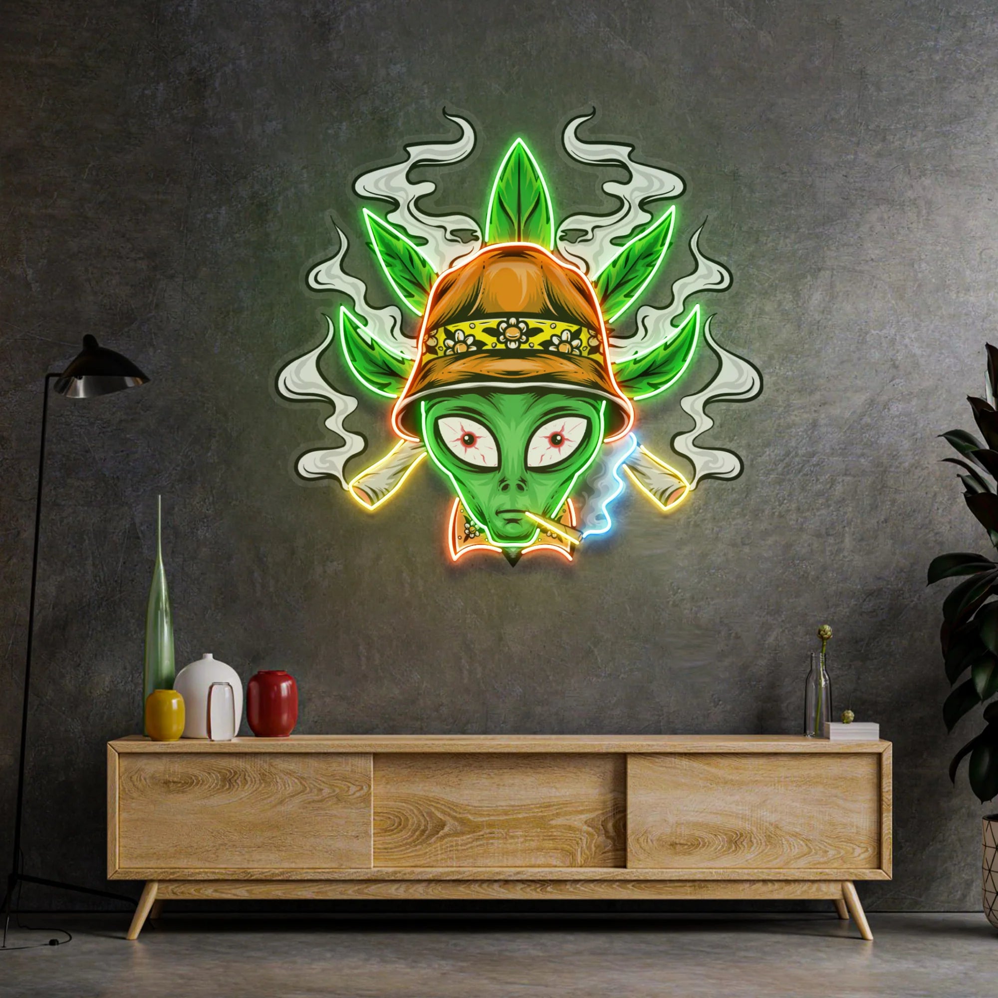quntis-neon-signs-smoking-alien-neon-schild-16-zoll-gr-n image 6