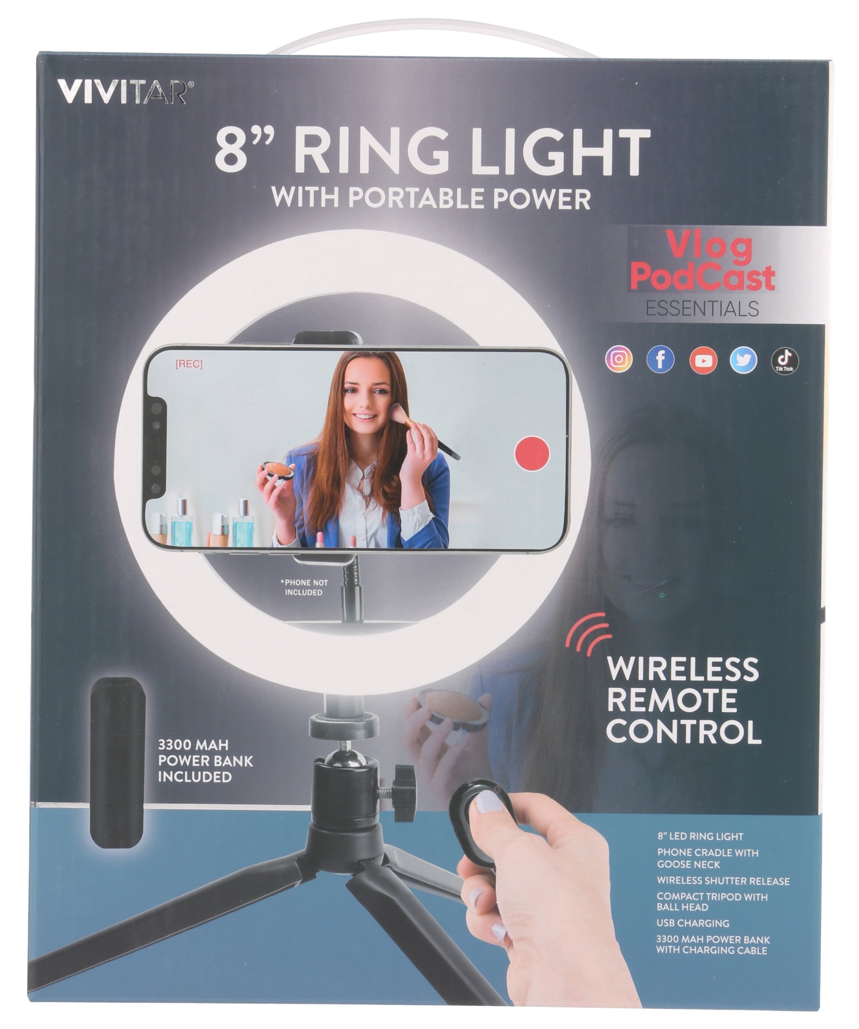 vivitar-vlogger-8-zoll-led-ringlicht-mit-handyhalter-dimmbar image 4