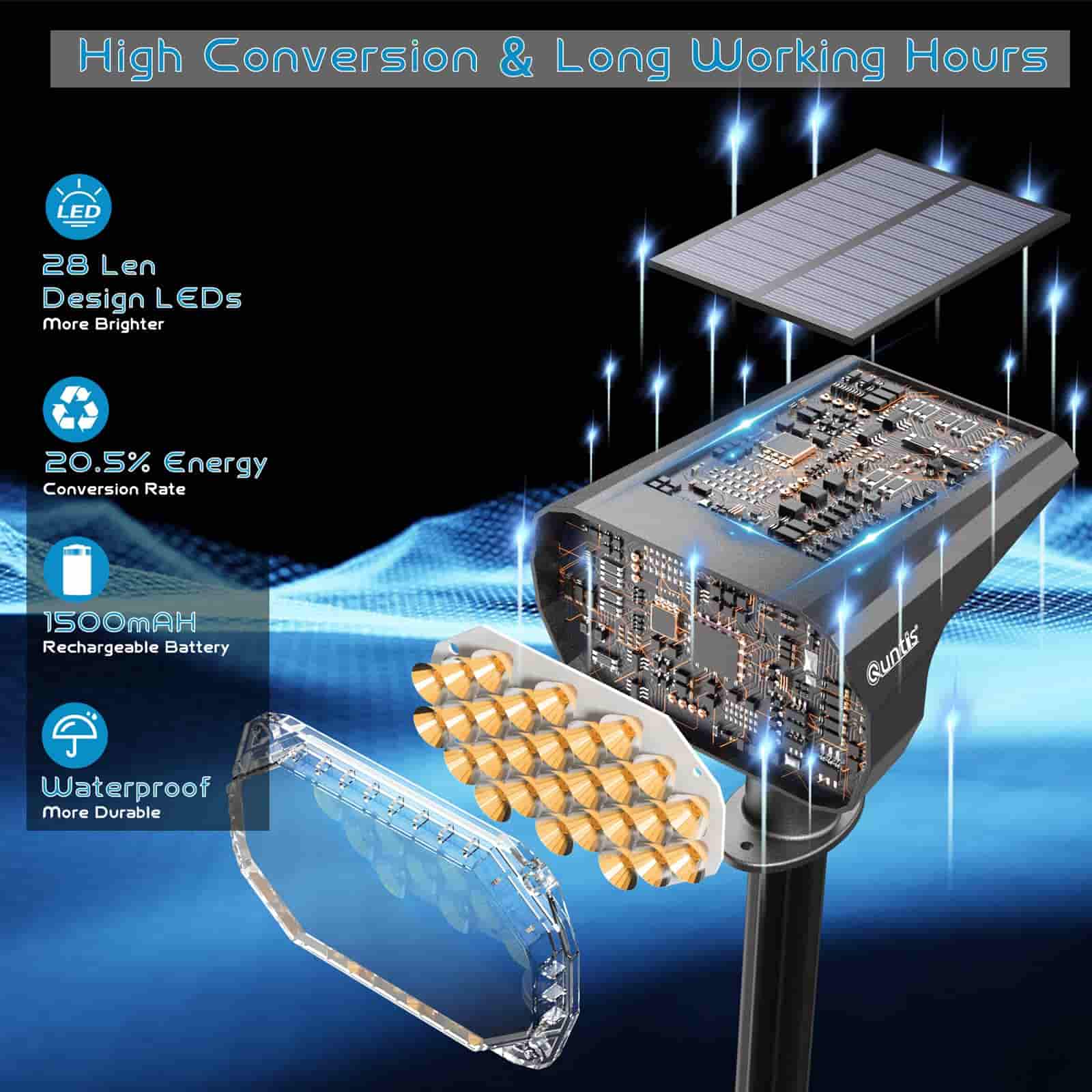 quntis-led-solar-lights-spot-28-led-warmwei-2700k-6er-pack-usb-c image 2