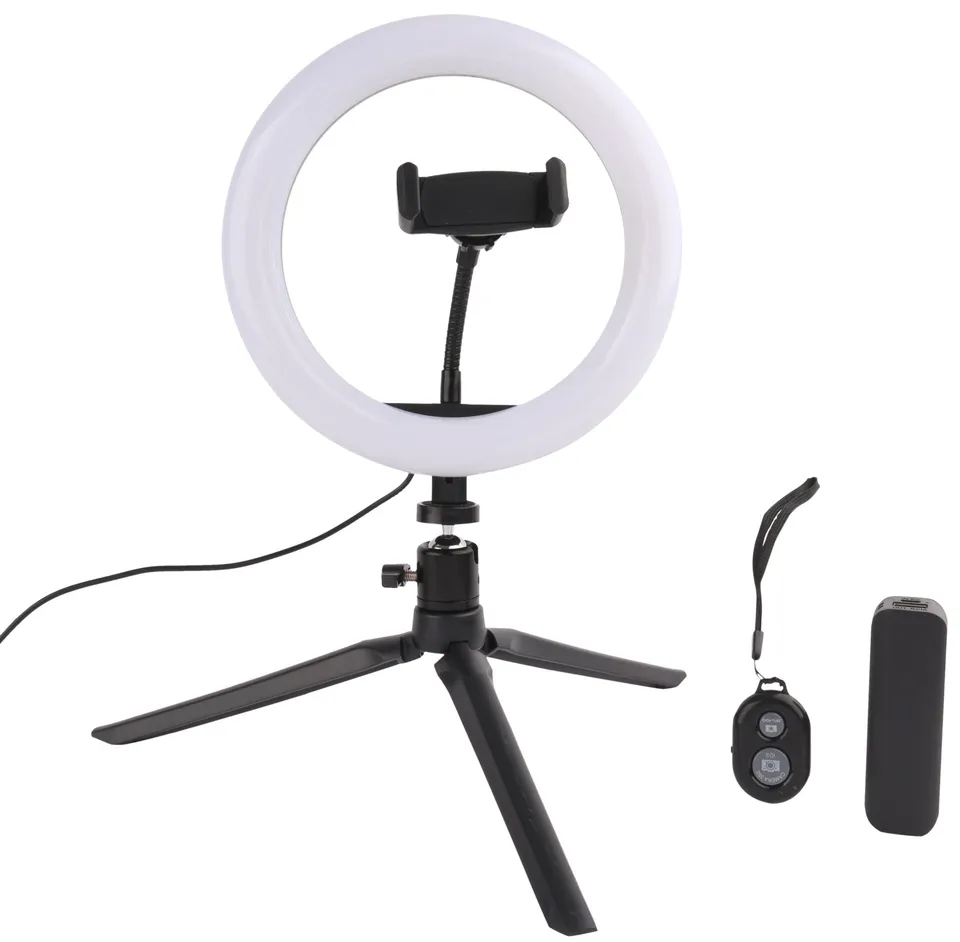 vivitar-vlogger-8-zoll-led-ringlicht-mit-handyhalter-dimmbar image 1