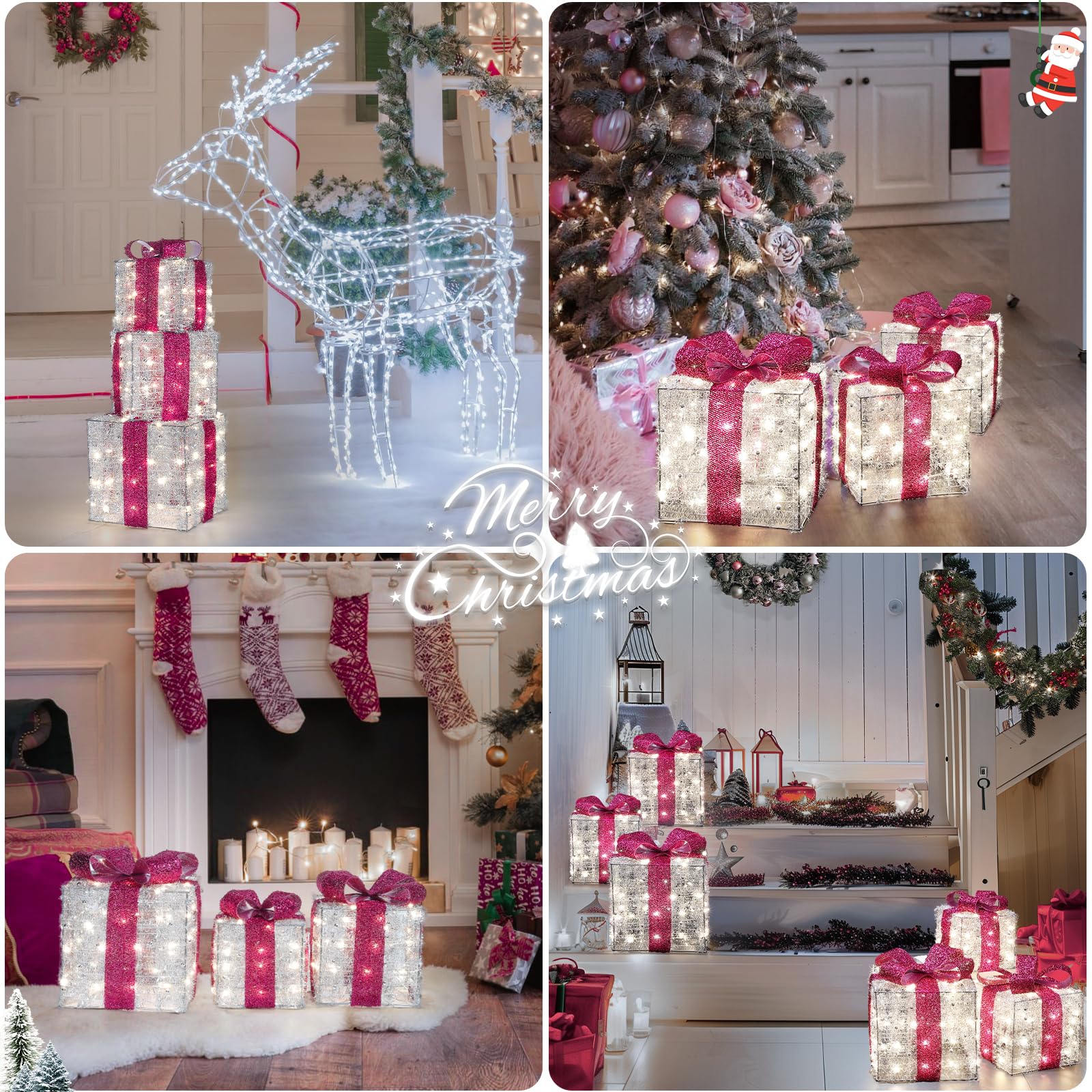 quntis-xmas-lights-geschenkboxen-3er-pink-140-led-timer image 2