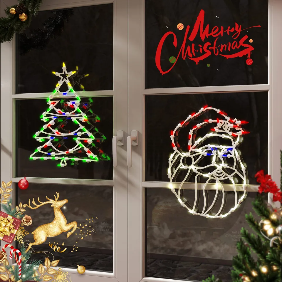 quntis-xmas-lights-fensterbild-weihnachtsmann-tanne-3er-set-usb image 1