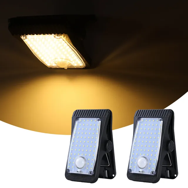 quntis-led-solar-lights-solar-zaunlicht-warmwei-2er-mit-bewegungsmelder image 1