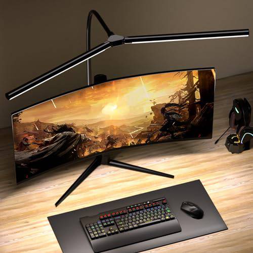 quntis-studio-schreibtischlampe-doppelkopf-dimmbar-mit-klemme-eu image 2