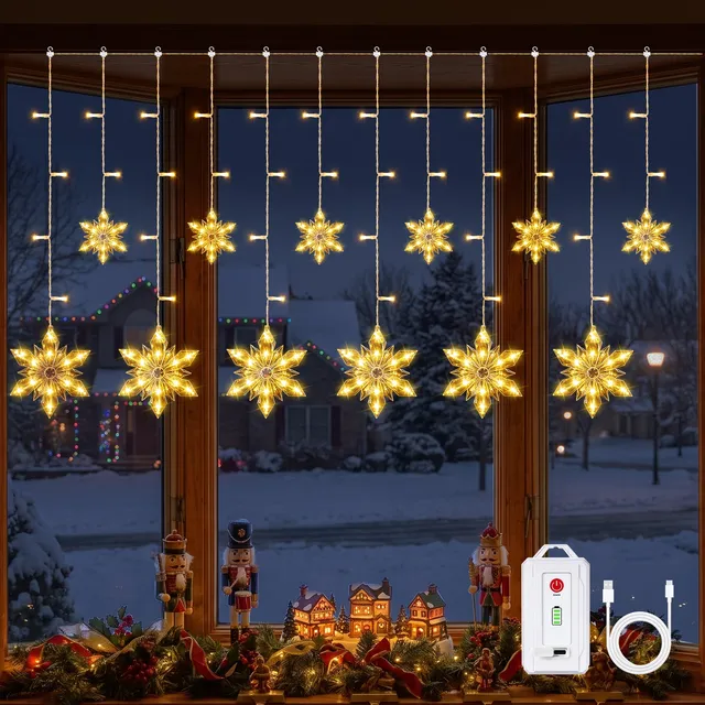 quntis-schneeflocken-lichterkette-warmwei-12er-akku image 1