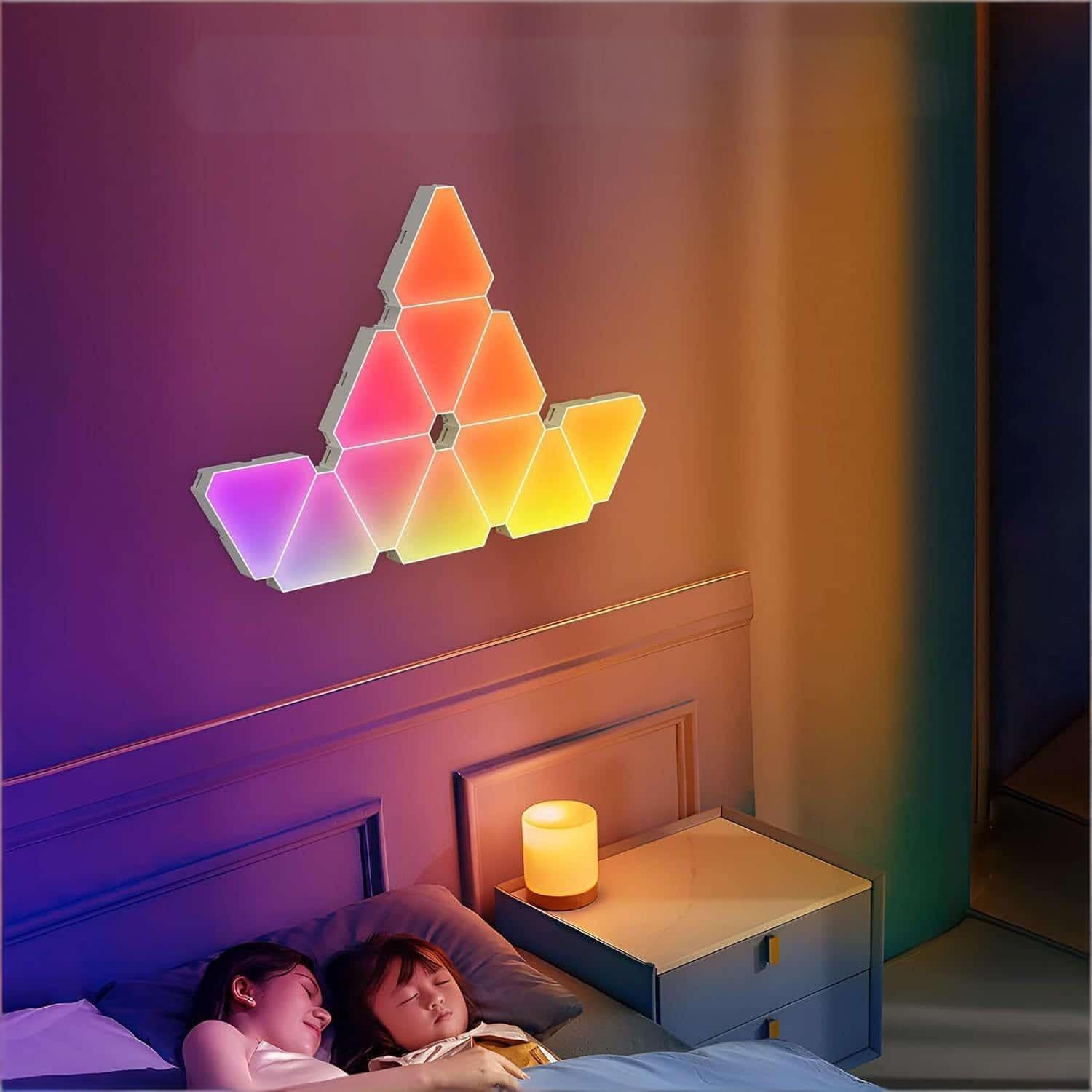 quntis-gaming-rgb-lights-triangle-panels-wifi-6er-set-musik image 1