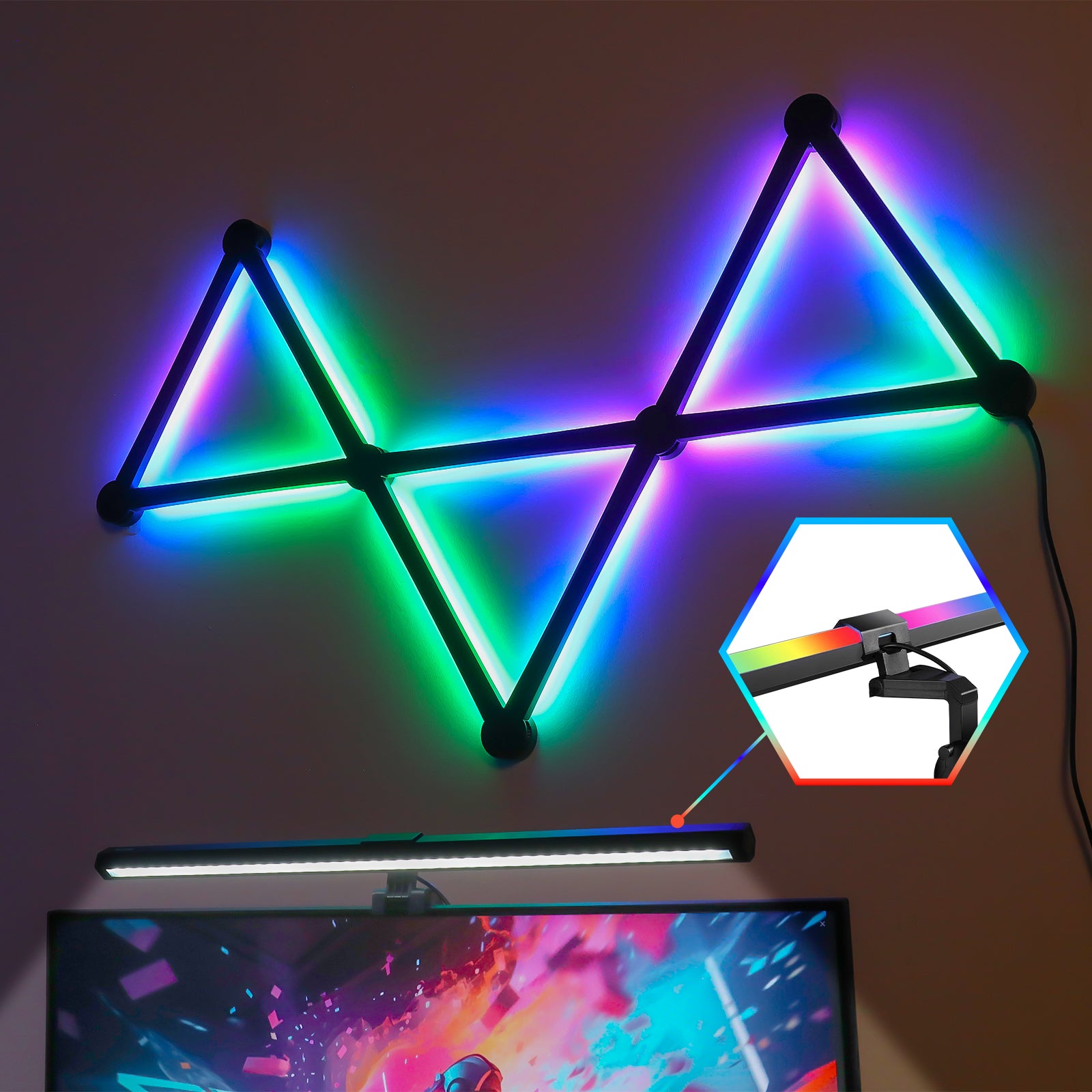 quntis-gaming-rgb-lights-bundle-9-glide-bars-desk-lamp image 4
