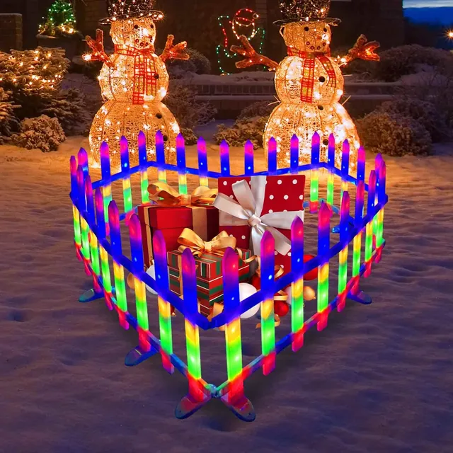 quntis-xmas-lights-zaun-lichterkette-2-8m-8er-bunt-fernbedienung image 1