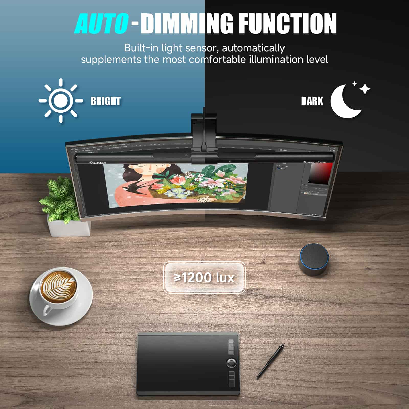 quntis-focus-monitor-light-bar-51-cm-schwarz-mit-fernbedienung-blendfrei image 7