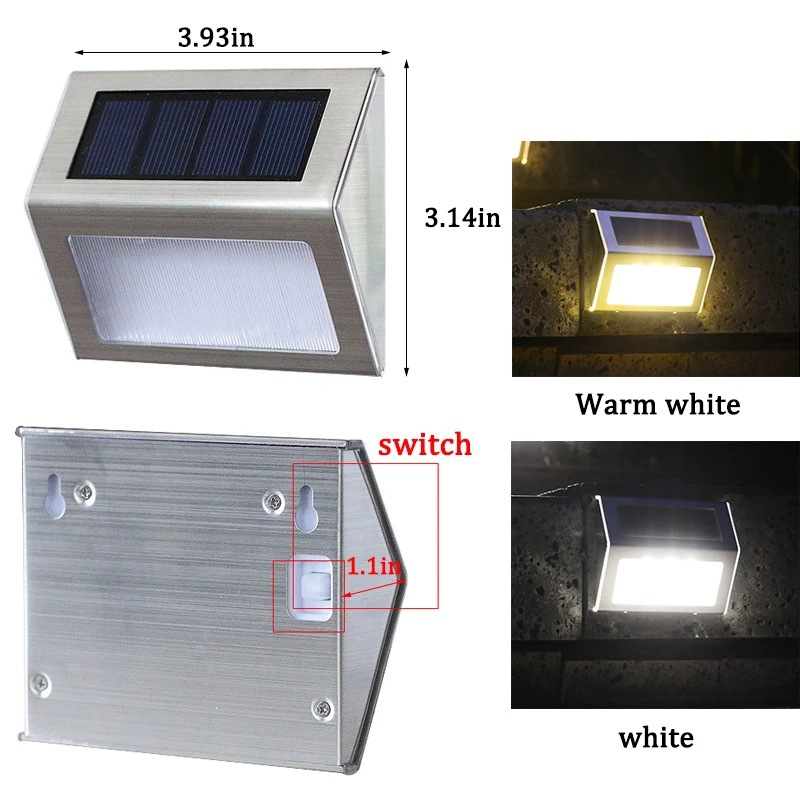 quntis-led-solar-lights-treppenleuchte-warmwei-8er-pack-edelstahl image 6
