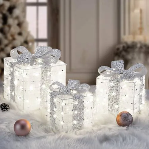 quntis-xmas-lights-geschenkboxen-3er-set-140-leds-warmwei image 1