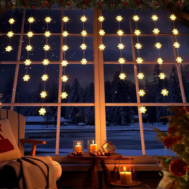 quntis-xmas-lights-schneeflocken-lichterkette-50-led-warmwei image 1