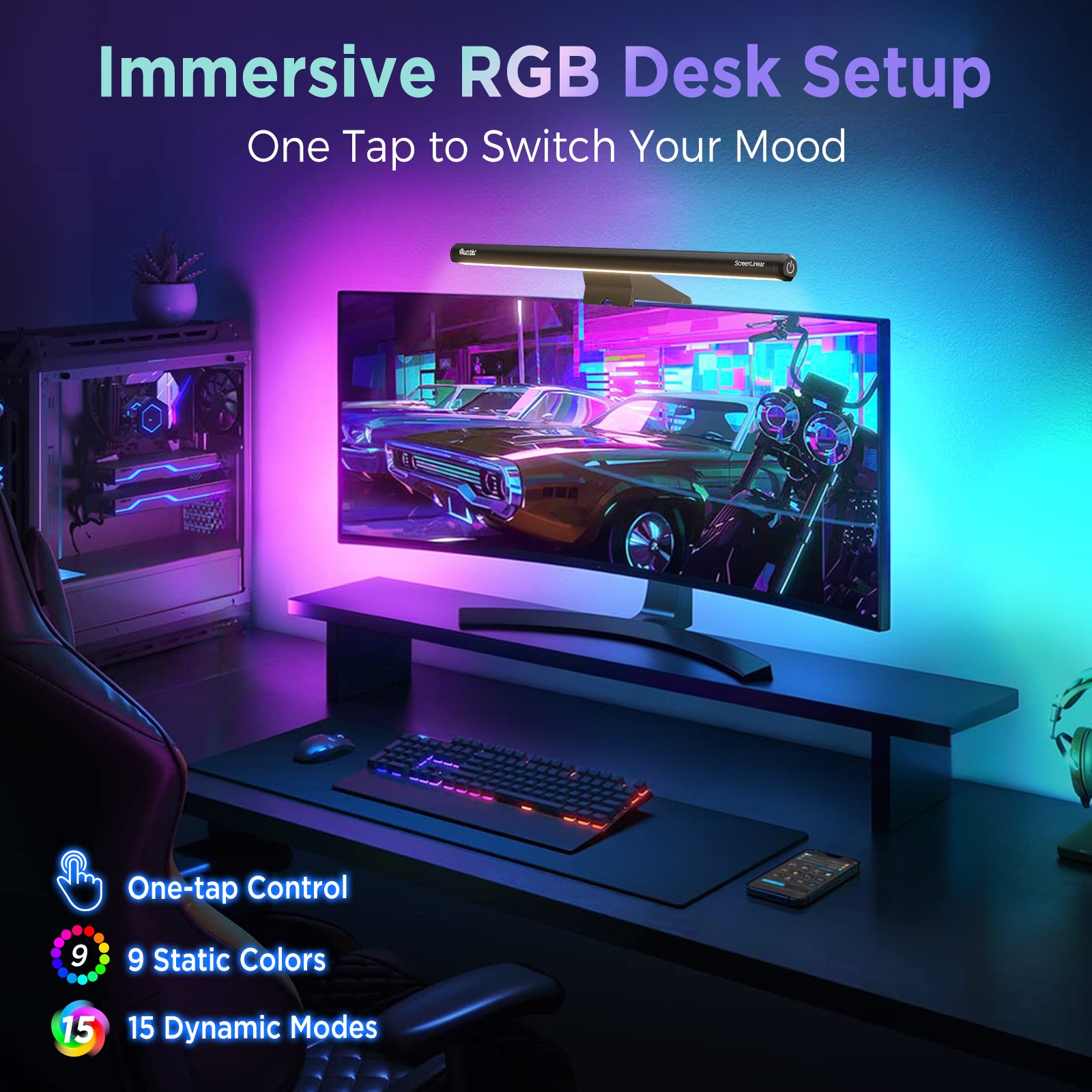 quntis-im-series-monitor-light-bar-40cm-rgb-dimmbar-schwarz image 3