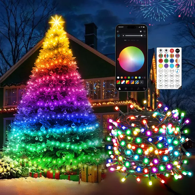 quntis-xmas-lights-lichterkette-30m-300-led-rgb-app-usb image 1