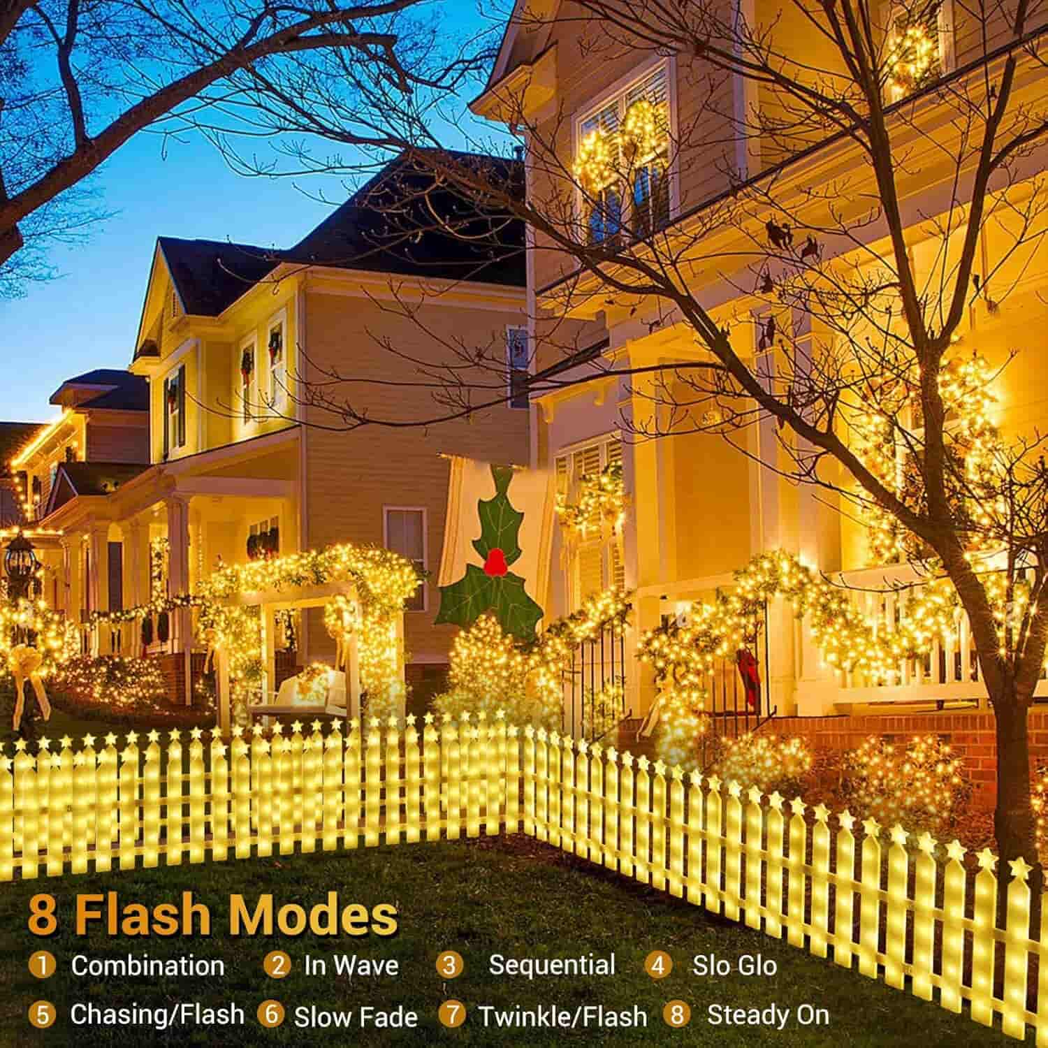 quntis-xmas-lights-lichterzaun-2-8m-warmwei-8er-set image 2