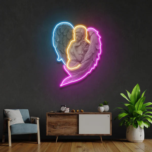 quntis-neon-signs-engel-herz-neonschild-50cm-led-blau-rosa image 2