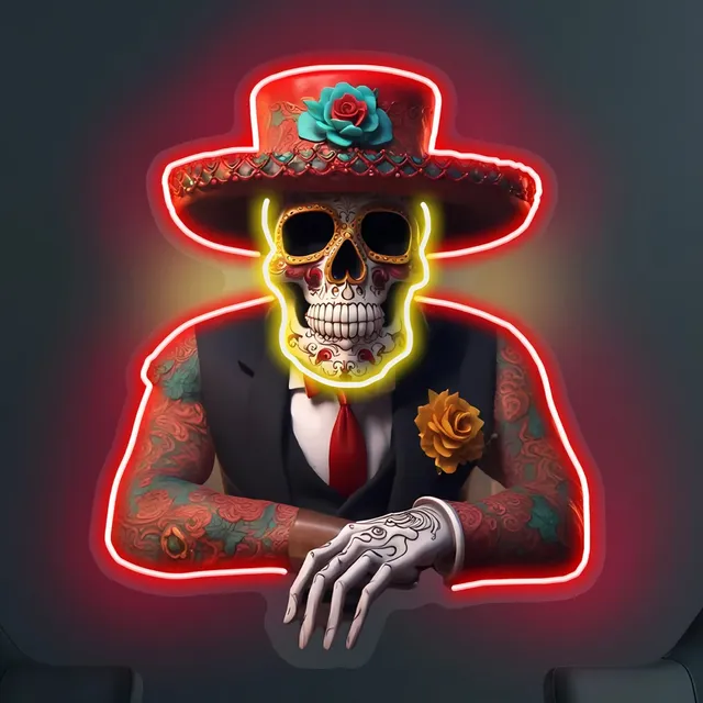 quntis-halloween-lights-sugar-skull-neon-schild-65cm-led image 1