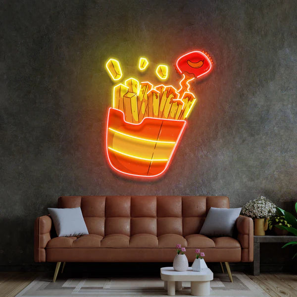 quntis-neon-signs-pommes-neonschild-50cm-led-gelb-rot image 2